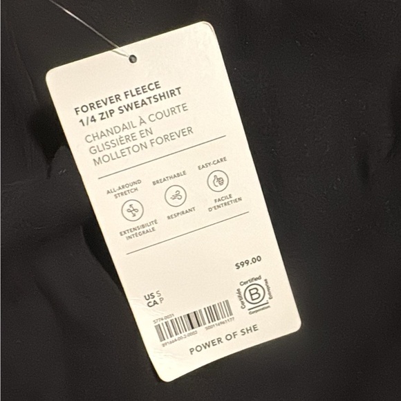 Athleta Forever Fleece 1/4 Zip Sweatshirt // Black - Picture 7 of 13